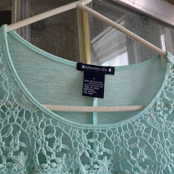 NWOT size L Turquoise crochet top - Picture 1 of 4